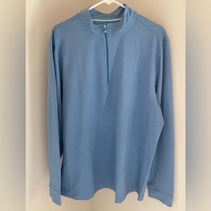 NWT Tori Richard Shoreline Blue Long Sleeve 1/4 Zip Pullover Golf Jacket Men XL